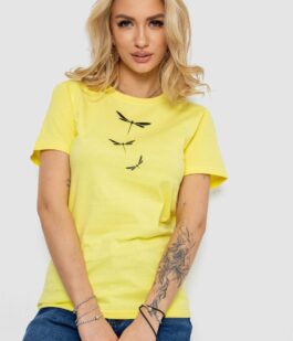 Футболка женская с принтом, цвет желтый, 238R555