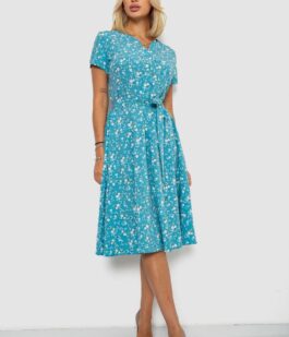 Платье софт с принтом, цвет бирюзовый, 230R1111