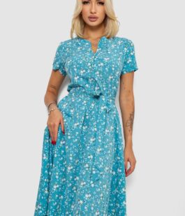 Платье софт с принтом, цвет бирюзовый, 230R1111