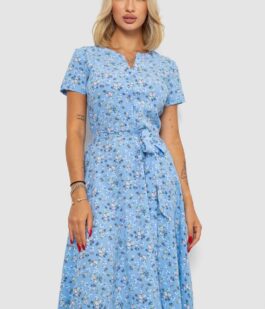 Платье софт с принтом, цвет голубой, 230R1111