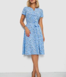 Платье софт с принтом, цвет голубой, 230R1111