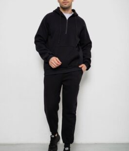 Спортивный костюм мужской из турецкой трехнити на флисе., цвет черный, 238R166