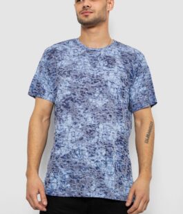 Футболка мужская с принтом, цвет джинс, 244R5517