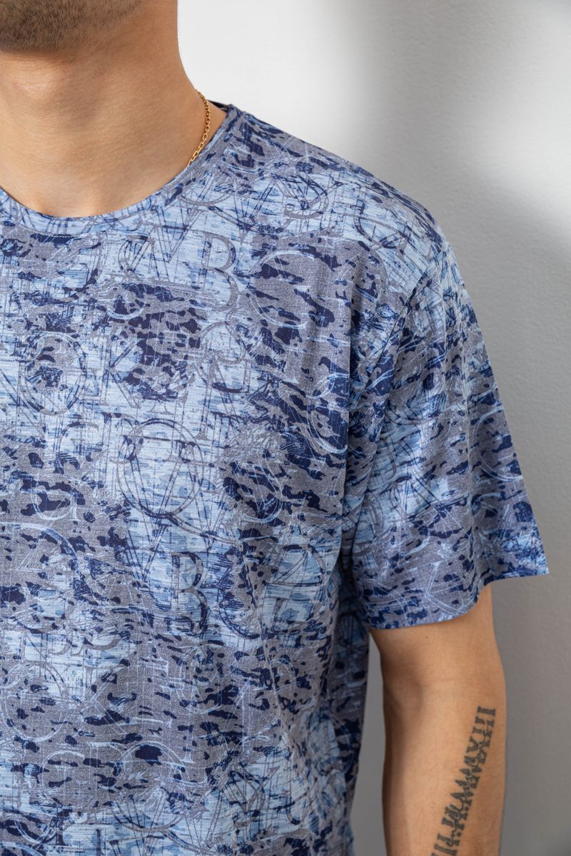 Футболка мужская с принтом, цвет джинс, 244R5517 — изображение 5