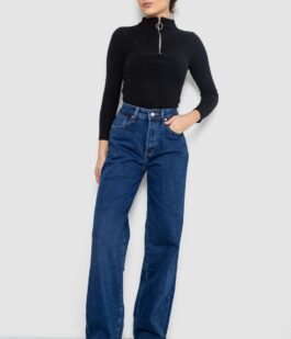 Джинсы женские Palazzo на тонком флисе, цвет синий, 207RV233-6