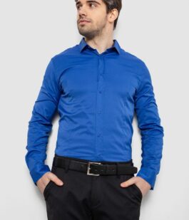 Рубашка мужская однотонная, цвет электрик, 186R6917