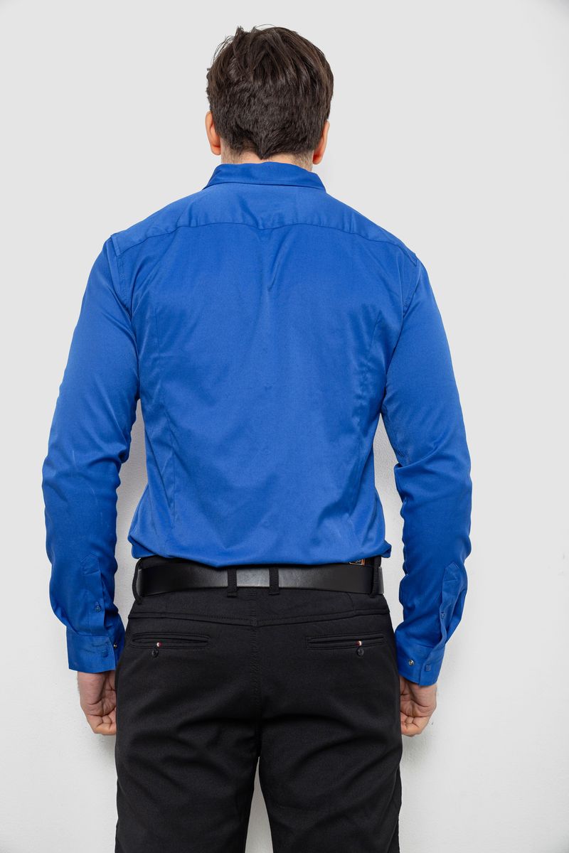 Рубашка мужская однотонная, цвет электрик, 186R6917 — изображение 4