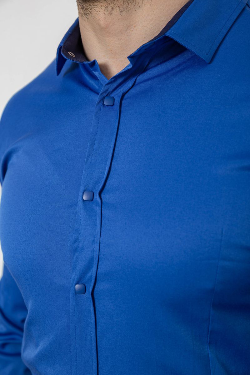 Рубашка мужская однотонная, цвет электрик, 186R6917 — изображение 5