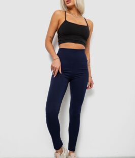 Лосины женские однотонные в рубчик, цвет темно-синий, 214RU200