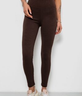 Лосины женские однотонные в рубчик, цвет шоколадный, 214RU200