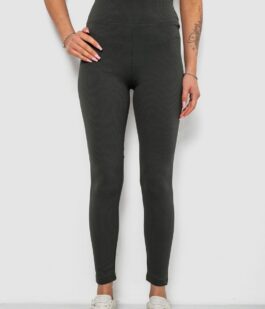 Лосины женские однотонные в рубчик, цвет хаки, 214RU200