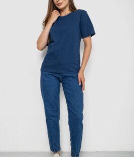 Футболка женская однотонная, цвет синий, 238R112