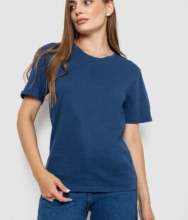 Футболка женская однотонная, цвет синий, 238R112