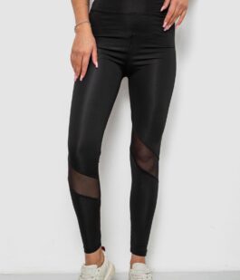 Лосины женские однотонные, цвет черный, 214R002L