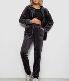 Спортивный костюм женский велюровый, цвет чернильный, 257R4119