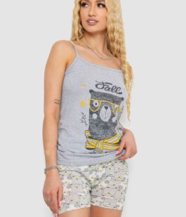 Пижама женская с принтом, цвет серый, 238R3101