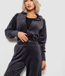Спортивный костюм женский велюровый, цвет чернильный, 257R4125