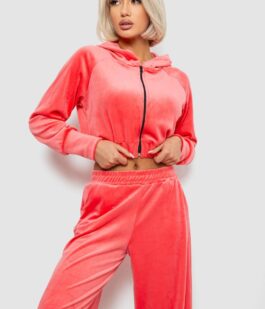 Спортивный костюм женский велюровый, цвет розовый, 257R4125