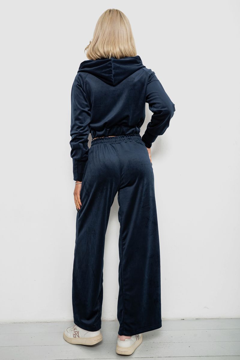 Спортивный костюм женский велюровый, цвет синий, 257R4125 — изображение 4
