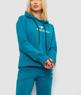 Спортивный костюм женский двухнитка, цвет бирюзовый, 214R1419-007