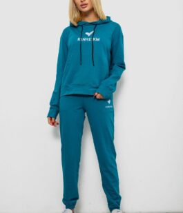 Спортивный костюм женский двухнитка, цвет бирюзовый, 214R1419-007