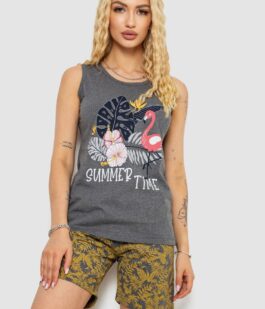 Пижама женская с принтом, цвет серый, 243R9639