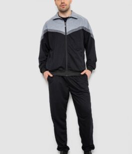 Спортивный костюм мужской, цвет серо-черный, 244R9147