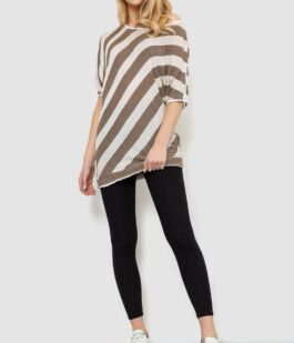 Кофта женская в полоску, цвет бежево-молочный, 244R0263