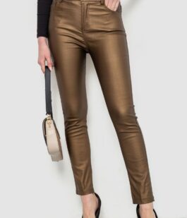 Брюки женские стрейч, цвет темно-золотистый, 246R3019