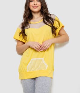 Пижама женская с принтом, цвет желтый, 243R1600-032