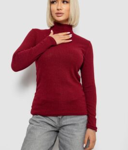 Гольф женский однотонный в рубчик, цвет бордовый, 257R101