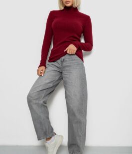 Гольф женский однотонный в рубчик, цвет бордовый, 257R101