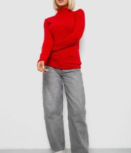 Гольф женский однотонный в рубчик, цвет красный, 257R101