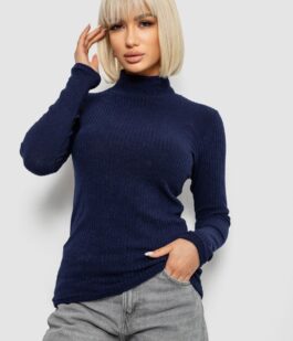 Гольф женский однотонный в рубчик, цвет синий, 257R101