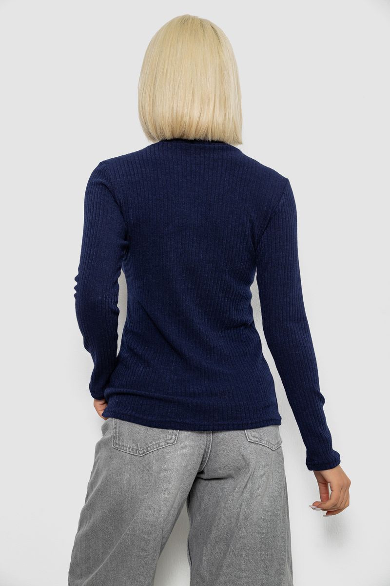 Гольф женский однотонный в рубчик, цвет синий, 257R101 — изображение 4