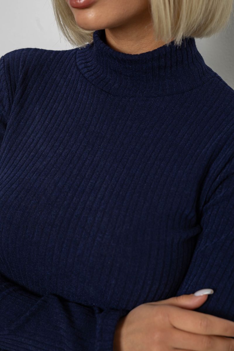 Гольф женский однотонный в рубчик, цвет синий, 257R101 — изображение 5