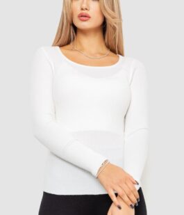 Водолазка женская в рубчик, цвет белый, 204R9024