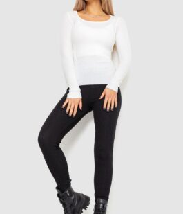 Водолазка женская в рубчик, цвет белый, 204R9024