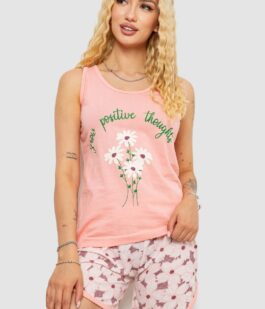 Пижама женская с принтом, цвет персиковый, 243R2049