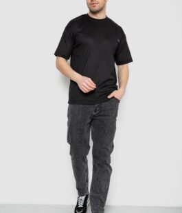 Футболка мужская однотонная, цвет черный, 247R3130