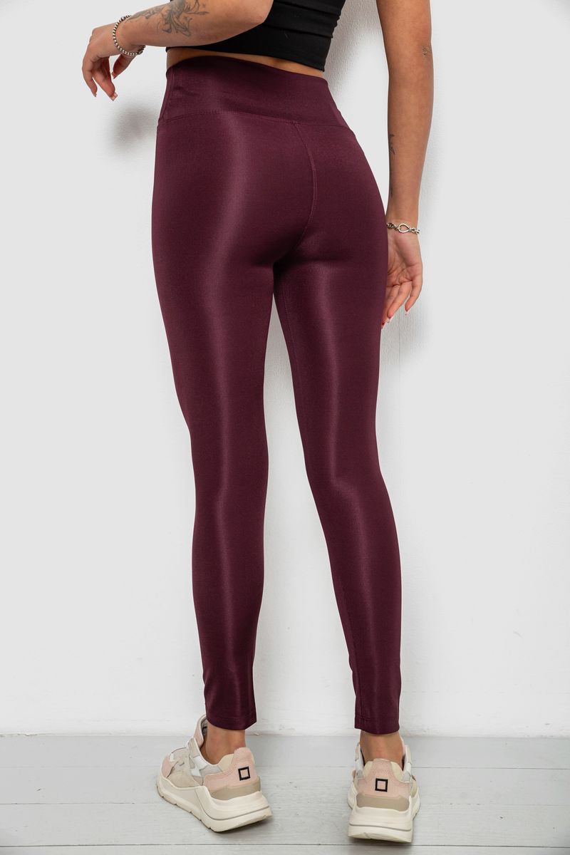 Лосины женские однотонные, цвет темно-сливовый, 214R155-1 — изображение 4
