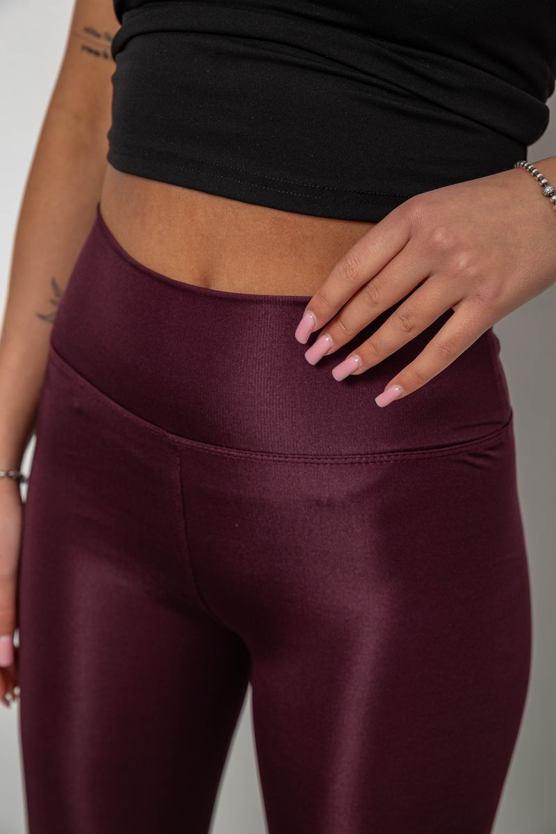 Лосины женские однотонные, цвет темно-сливовый, 214R155-1 — изображение 5