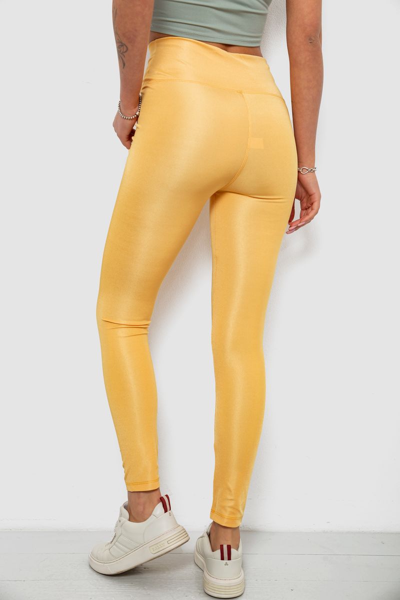 Лосины женские однотонные, цвет желтый, 214R155-1 — изображение 4