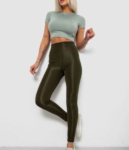 Лосины женские однотонные, цвет хаки, 214R155-1