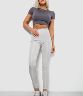 Лосины женские однотонные, цвет серый, 214R155-1