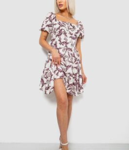 Платье женское с принтом софт, цвет молочный, 257R811-3