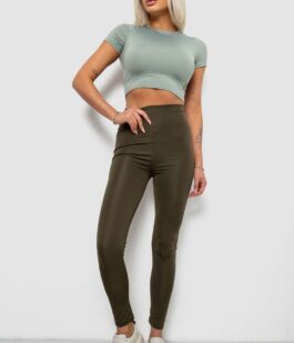 Лосины женские однотонные, цвет хаки, 214R155