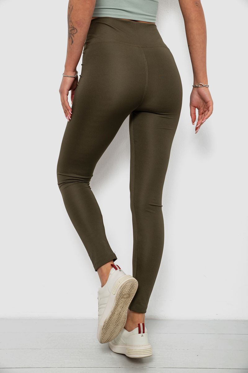 Лосины женские однотонные, цвет хаки, 214R155 — изображение 4