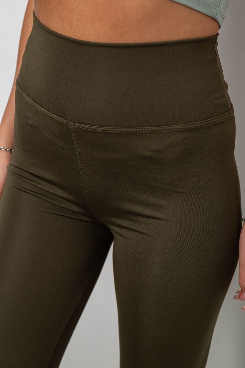 Лосины женские однотонные, цвет хаки, 214R155 — изображение 5