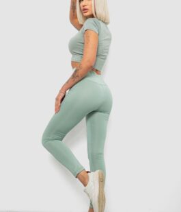 Лосины женские однотонные, цвет оливковый, 214R155